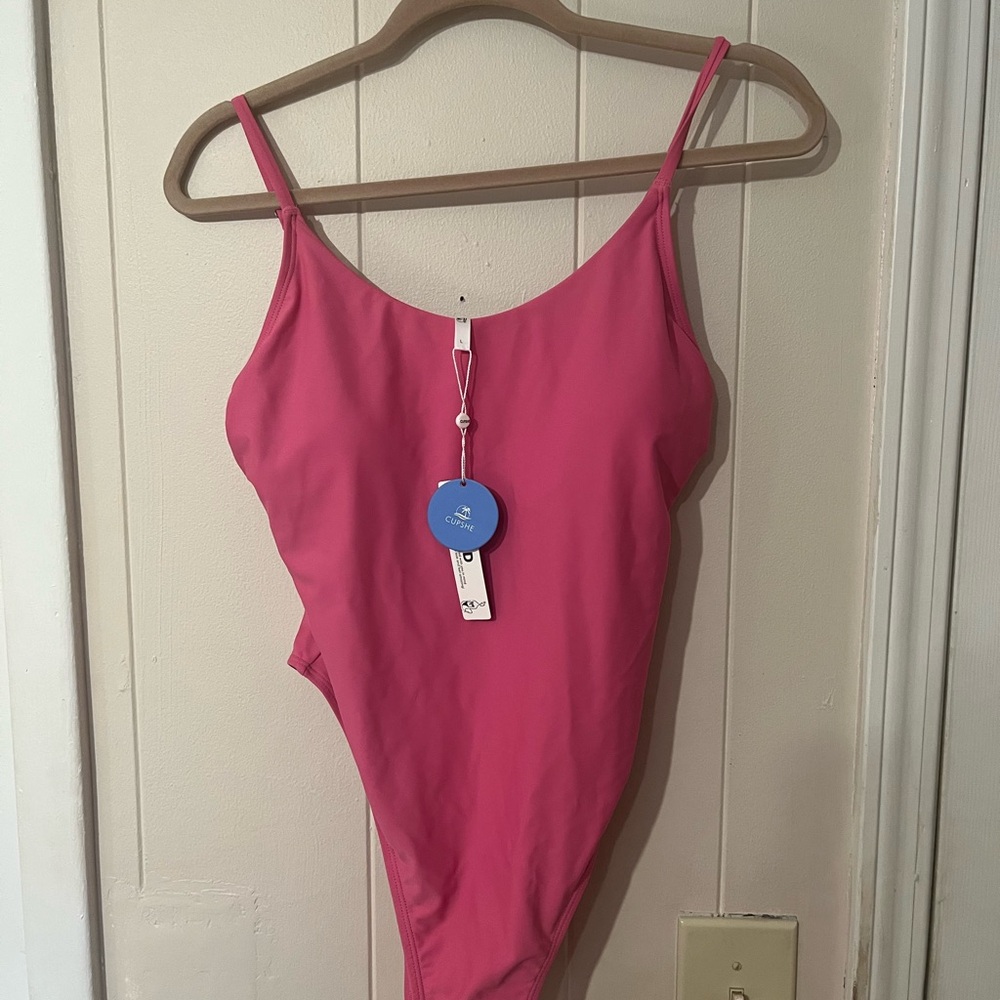 Cupshe Pink One Piece Swimsuit with Spaghetti Straps